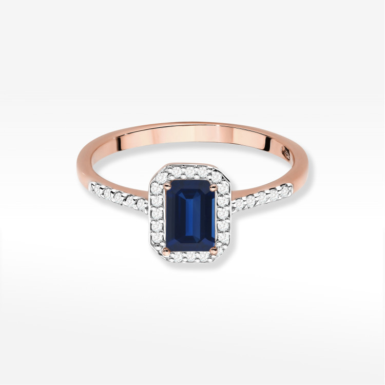 Pierścionek W0575 Szafir 0,786ct różowe złoto