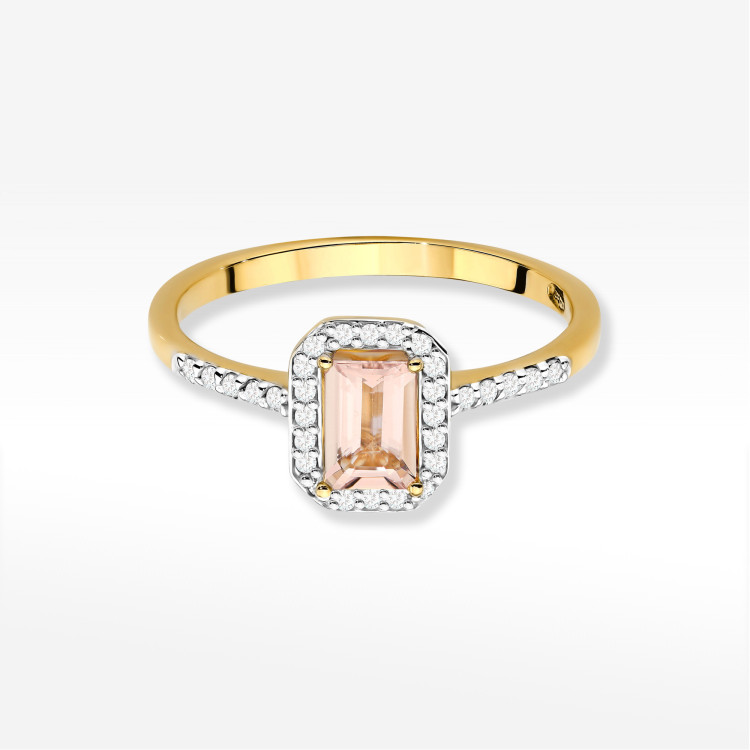 Pierścionek W0575 Morganit 0,786ct żółte złoto