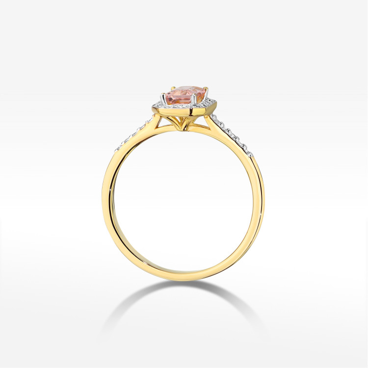 Pierścionek W0575 Morganit 0,786ct żółte złoto