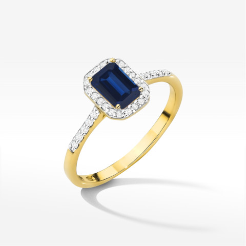 Pierścionek W0575 Szafir 0,786ct żółte złoto