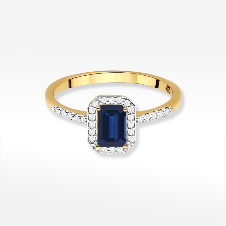 Pierścionek W0575 Szafir 0,786ct żółte złoto
