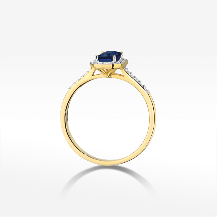 Pierścionek W0575 Szafir 0,786ct żółte złoto
