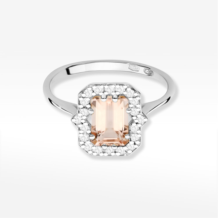 Pierścionek W0576 Morganit 1.172ct białe złoto