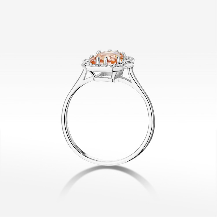 Pierścionek W0576 Morganit 1.172ct białe złoto