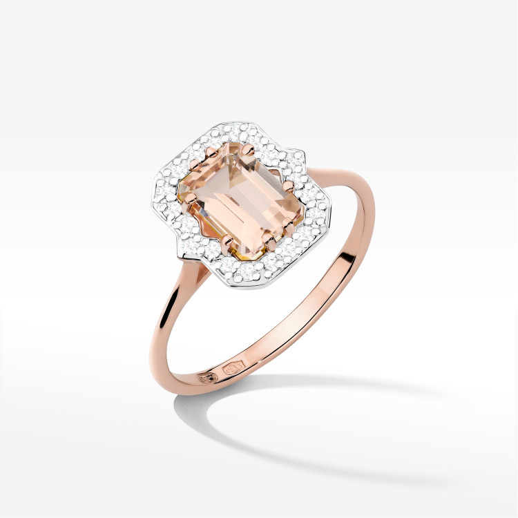 Pierścionek W0576 Morganit 1.172ct różowe złoto