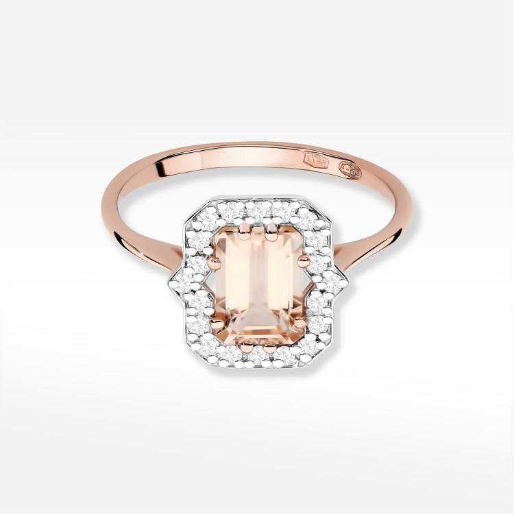 Pierścionek W0576 Morganit 1.172ct różowe złoto