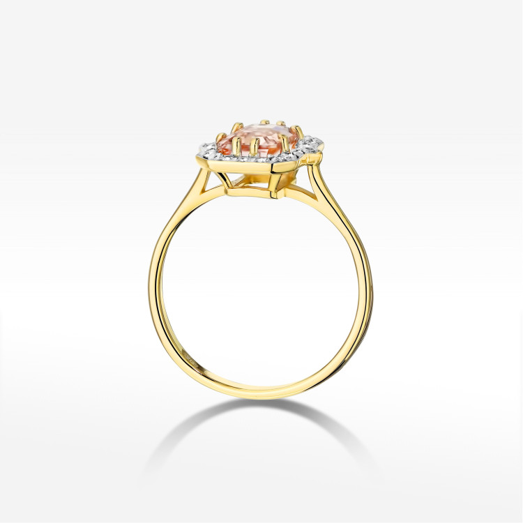Pierścionek W0576 Morganit 1.172ct żółte złoto