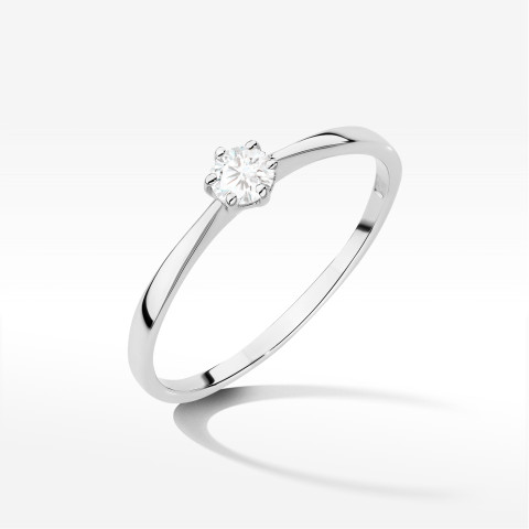 Pierścionek W0579 Diament 0,15ct białe złoto