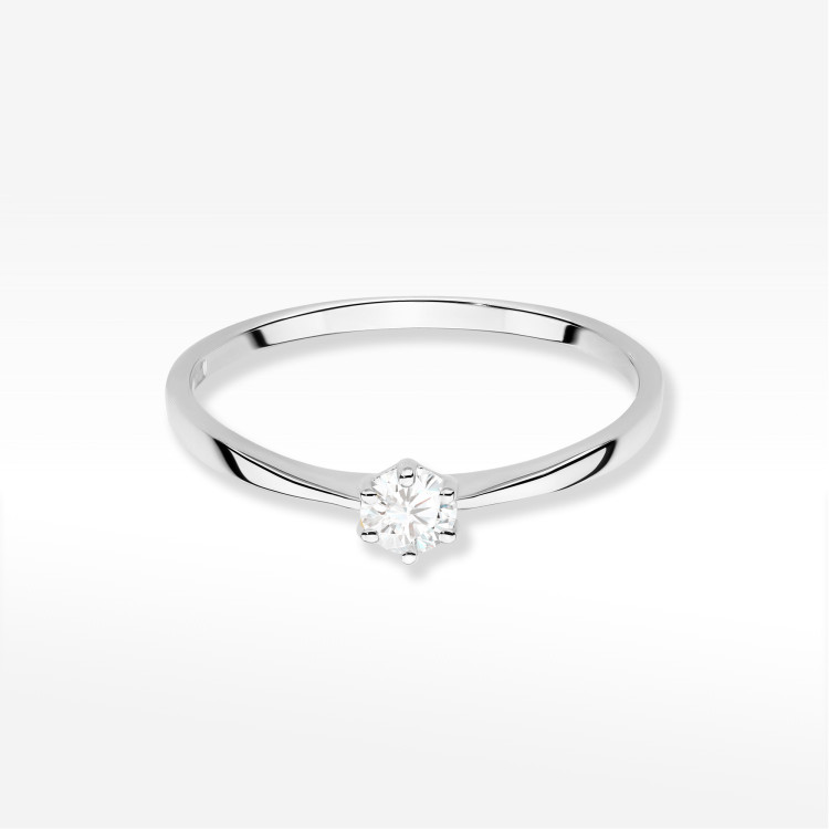Pierścionek W0579 Diament 0,15ct białe złoto
