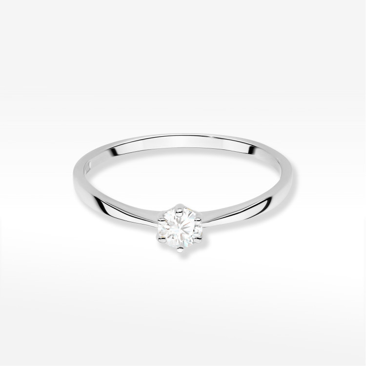 Pierścionek W0579 Diament 0,20ct białe złoto