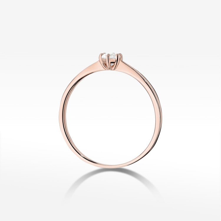 Pierścionek W0579 Diament 0,15ct różowe złoto