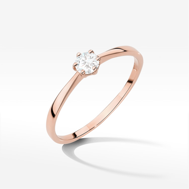 Pierścionek W0579 Diament 0,20ct różowe złoto