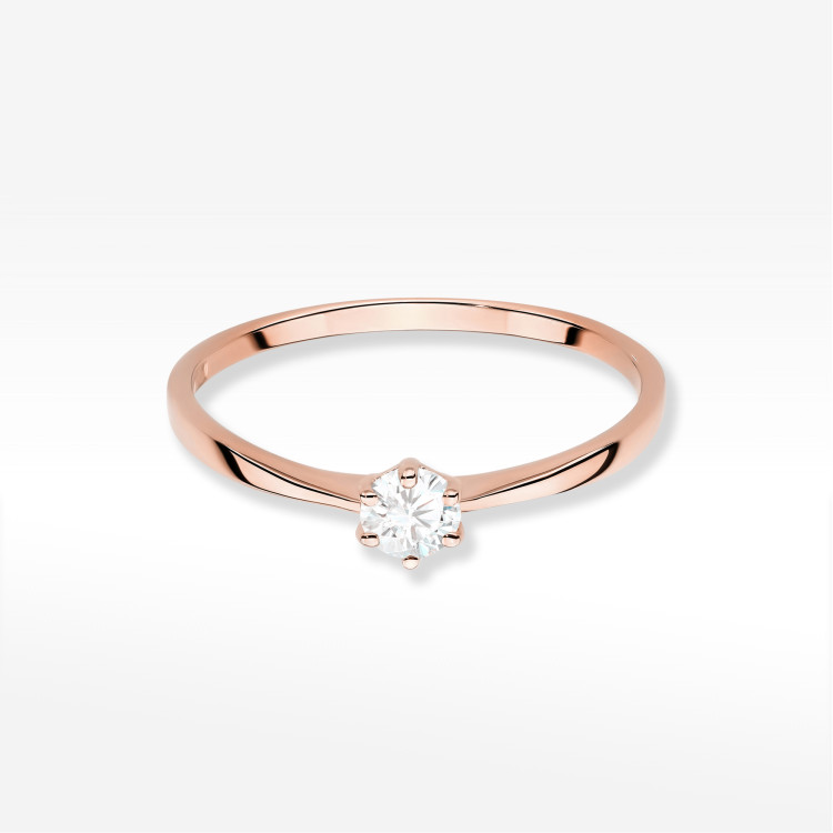 Pierścionek W0579 Diament 0,20ct różowe złoto