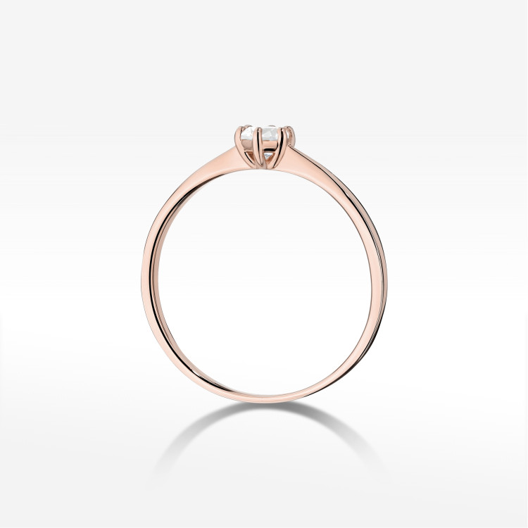 Pierścionek W0579 Diament 0,20ct różowe złoto