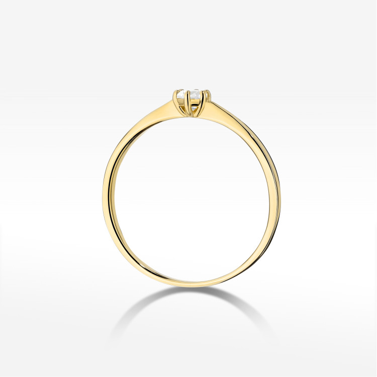 Pierścionek W0579 Diament 0,10ct żółte złoto