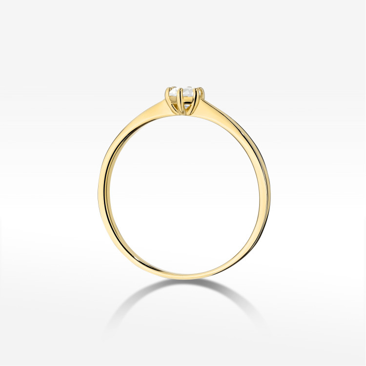 Pierścionek W0579 Diament 0,15ct żółte złoto