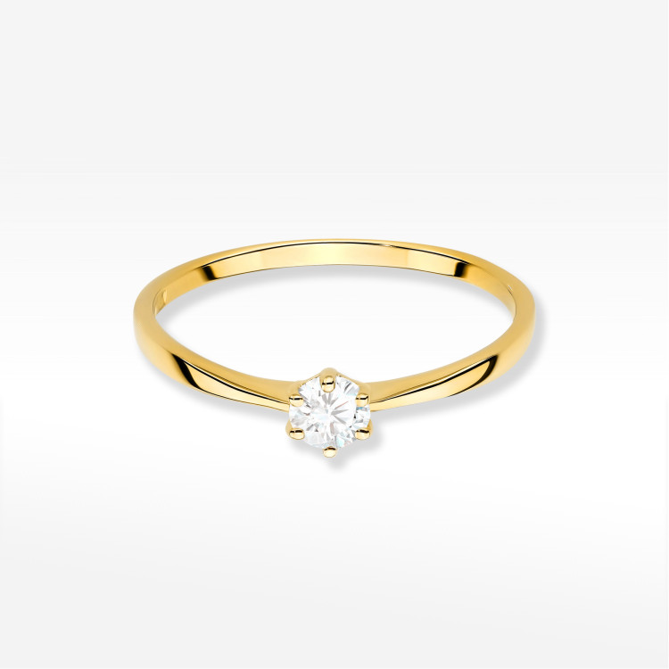 Pierścionek W0579 Diament 0,20ct żółte złoto