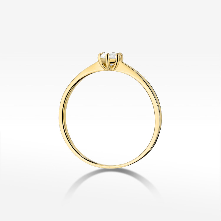 Pierścionek W0579 Diament 0,20ct żółte złoto