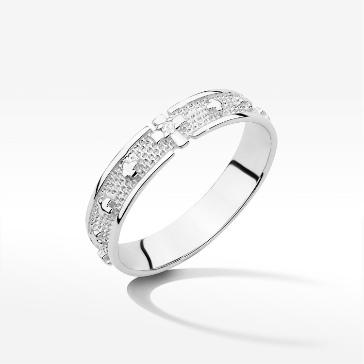 Pierścionek W0580 Diament 0,009ct białe złoto