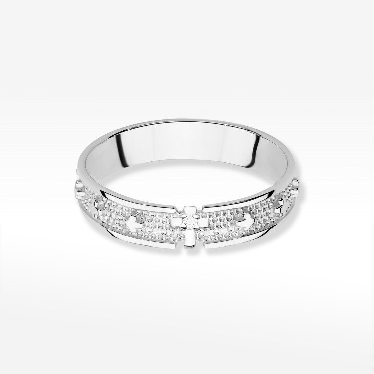 Pierścionek W0580 Diament 0,009ct białe złoto