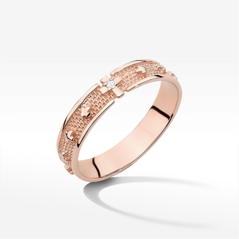 Pierścionek W0580 Diament 0,009ct różowe złoto