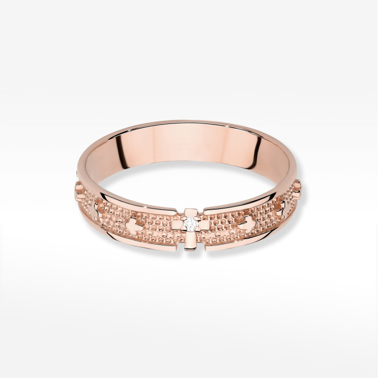 Pierścionek W0580 Diament 0,009ct różowe złoto