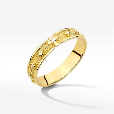 Pierścionek W0580 Diament 0,009ct żółte złoto