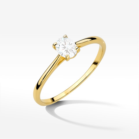 Pierścionek W0581 Diament Laboratoryjny 0,30ct żółte złoto