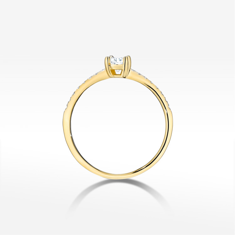 Pierścionek W0582 Diament 0,38ct żółte złoto