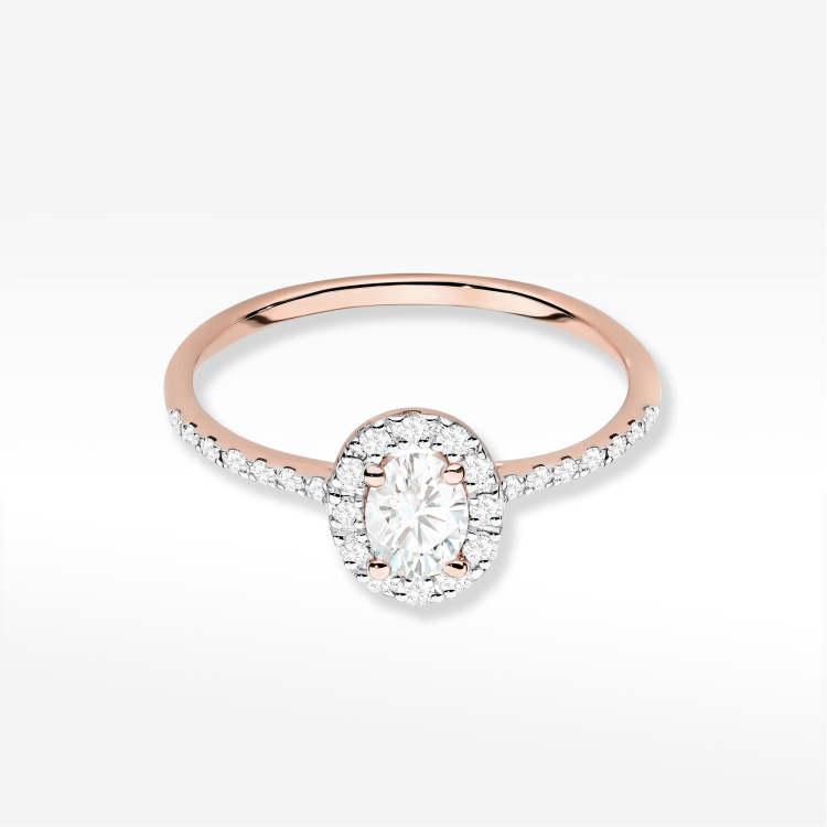 Pierścionek Diament 0,47ct różowe złoto W0584