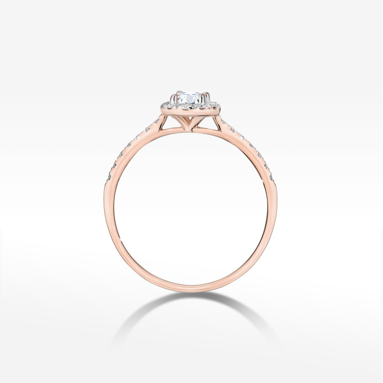 Pierścionek Diament 0,47ct różowe złoto W0584