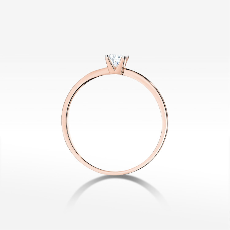 Pierścionek W0586 Diament 0,15ct różowe złoto