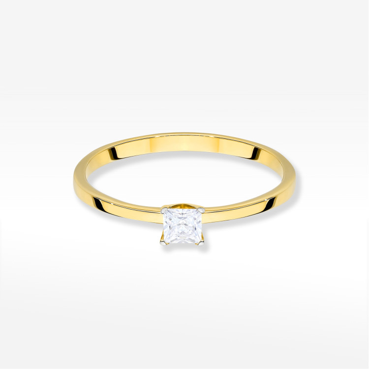 Pierścionek W0586 Diament 0,15ct żółte złoto