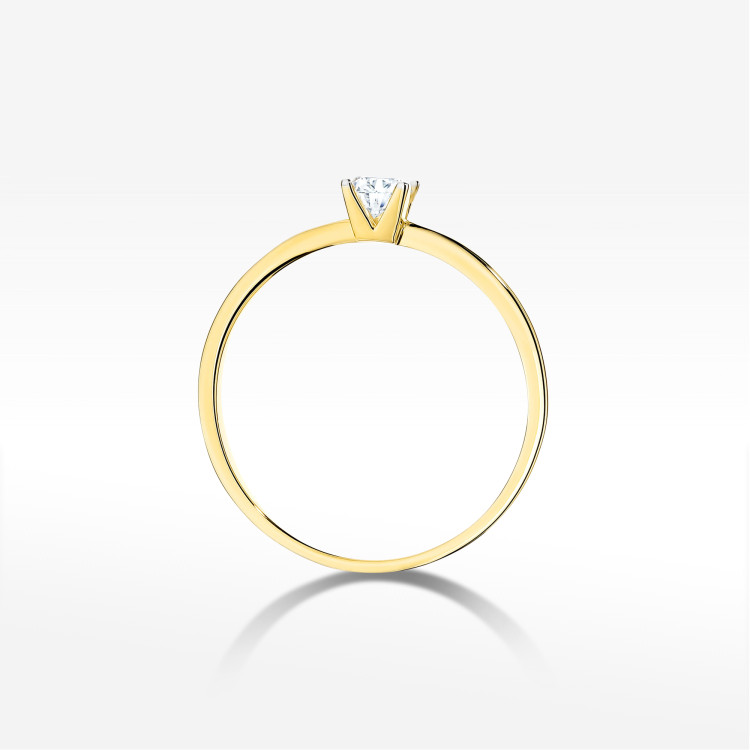 Pierścionek W0586 Diament 0,15ct żółte złoto