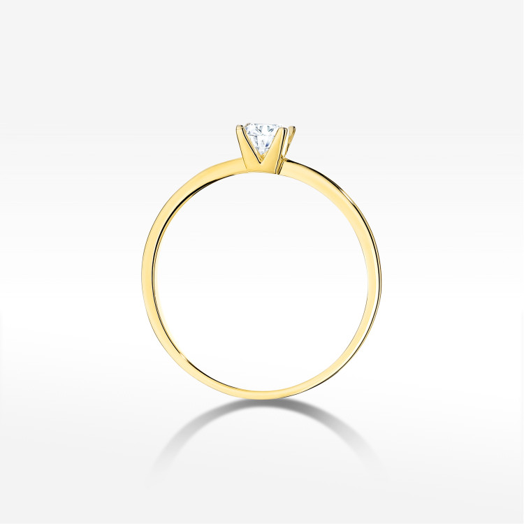 Pierścionek W0587 Diament 0,30ct żółte złoto