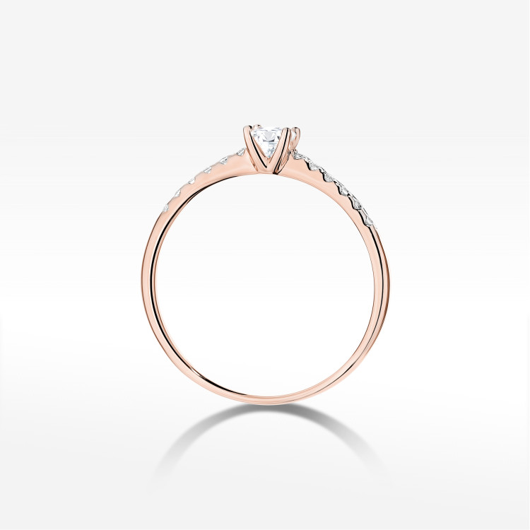 Pierścionek Diament 0,21ct różowe złoto W0588
