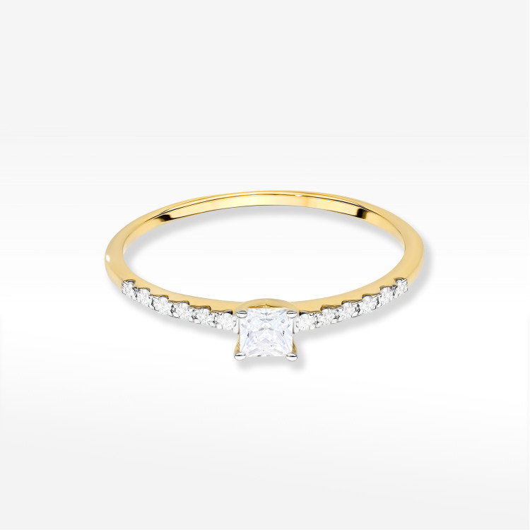 Pierścionek Diament 0,21ct żółte złoto W0588
