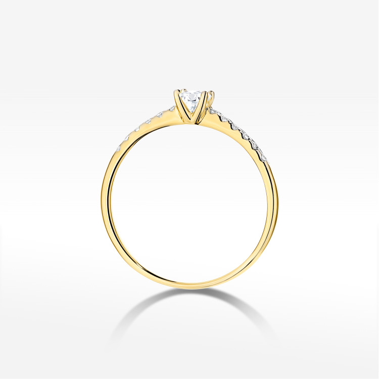 Pierścionek Diament 0,21ct żółte złoto W0588