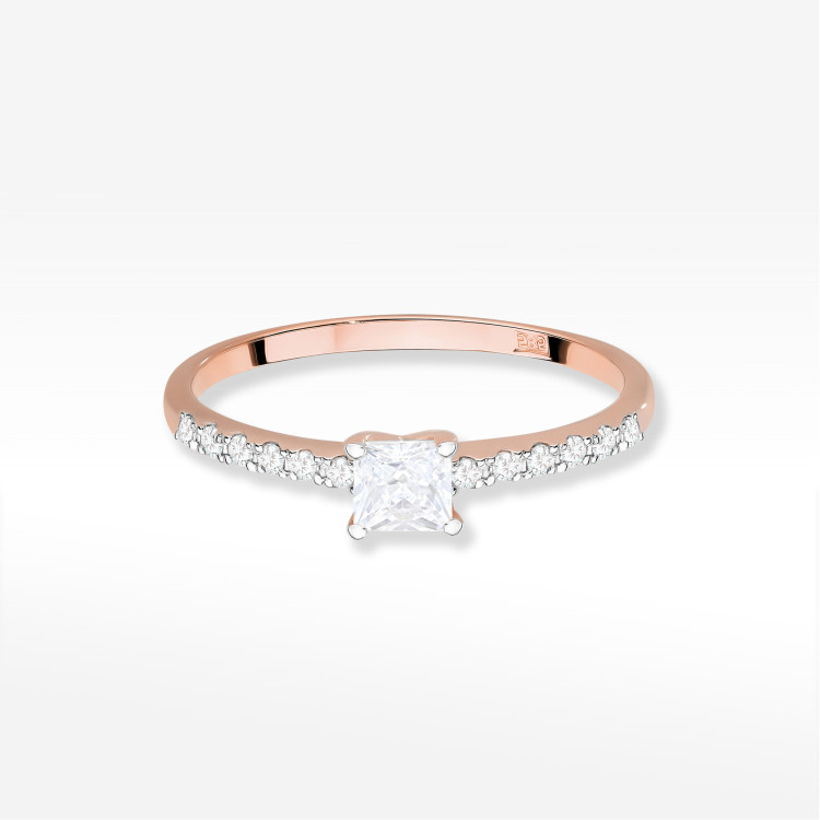 Pierścionek Diament 0,40ct różowe złoto W0589