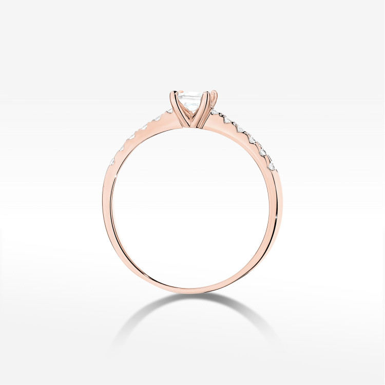 Pierścionek Diament 0,40ct różowe złoto W0589