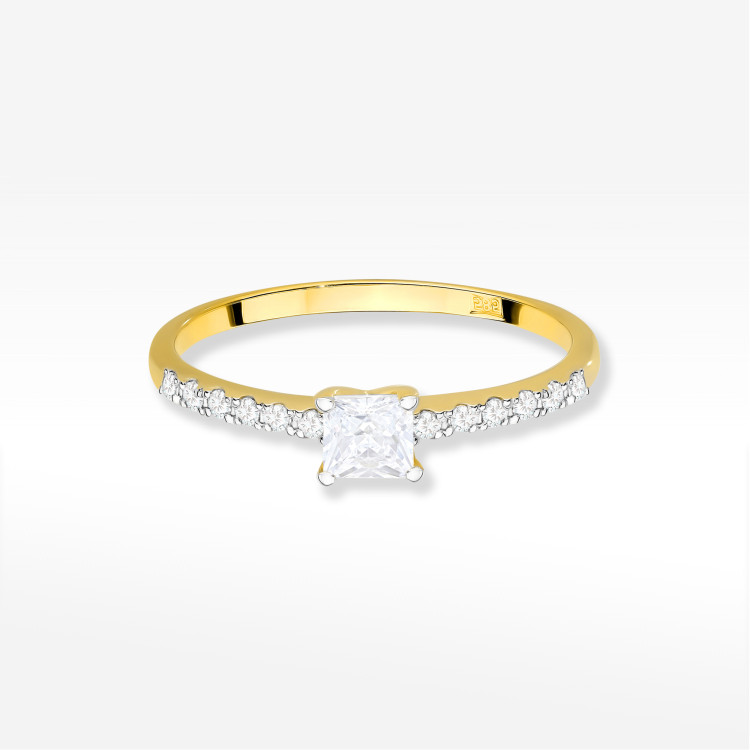 Pierścionek Diament 0,40ct żółte złoto W0589