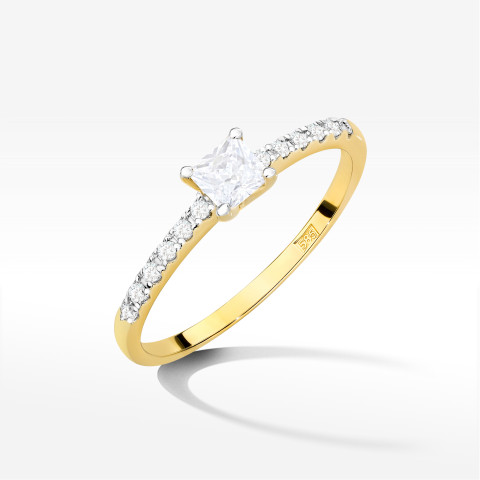 Pierścionek Diament 0,40ct żółte złoto W0589