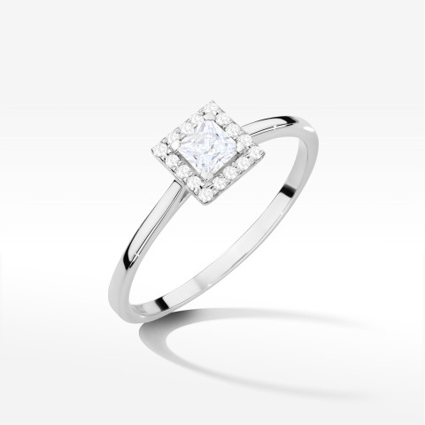 Pierścionek Diament 0,23ct białe złoto W0590