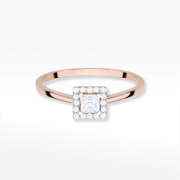 Pierścionek Diament 0,23ct różowe złoto W0590