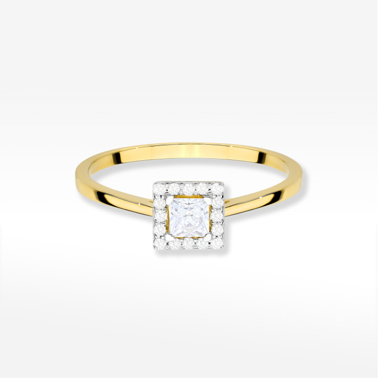 Pierścionek Diament 0,23ct żółte złoto W0590