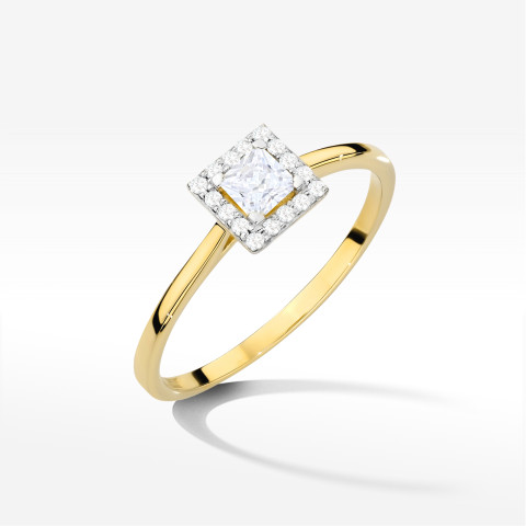 Pierścionek Diament 0,23ct żółte złoto W0590