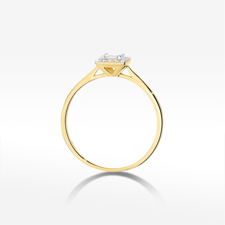 Pierścionek Diament 0,23ct żółte złoto W0590