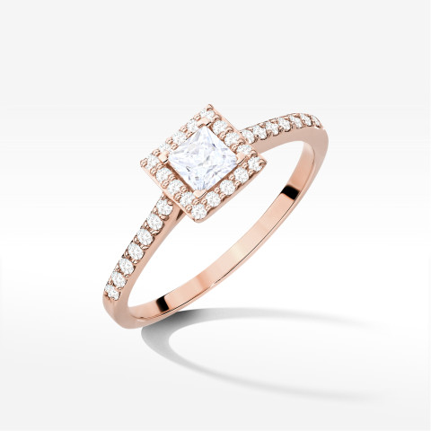 Pierścionek Diament 0,50ct różowe złoto W0591
