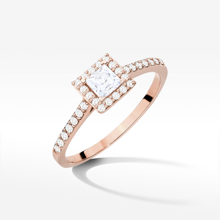 Pierścionek Diament 0,50ct różowe złoto W0591