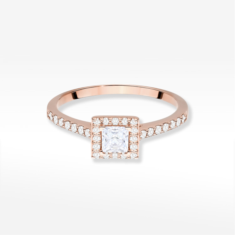 Pierścionek Diament 0,50ct różowe złoto W0591